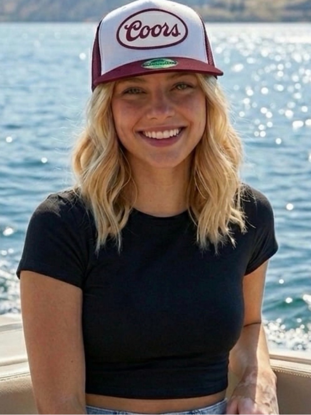 Coors Two-Tone Burgundy and White Trucker Hat